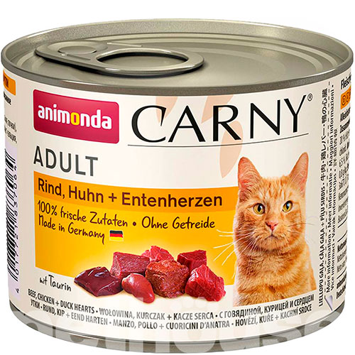 Animonda Carny для кошек, с говядиной, курицей и утиными сердечками, фото 2