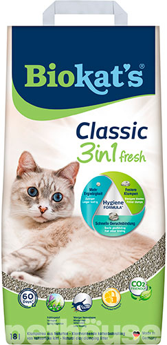 Biokat's Classic 3in1 Fresh - комкующийся наполнитель для кошачьего туалета, с ароматом, фото 2