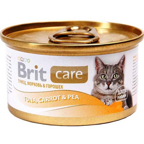 Brit Care Консерва с тунцом, морковью и зеленым горошком для кошек
