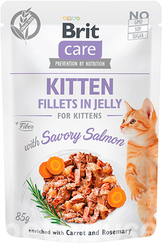 Brit Care Cat Fillets In Jelly с лососем для котят