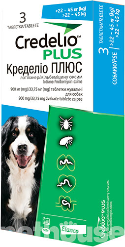 Кределио Плюс Таблетки для собак весом от 22 до 45 кг