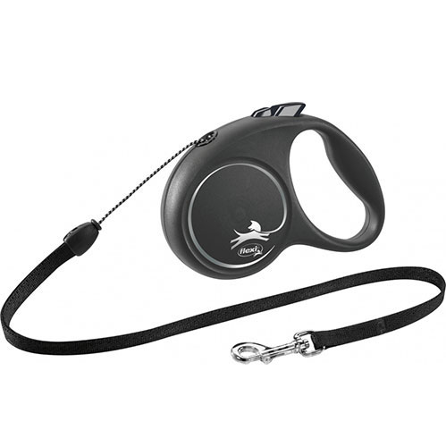 Flexi Black Design S — поводок-рулетка для собак весом до 12 кг, трос, 5 м, фото 2