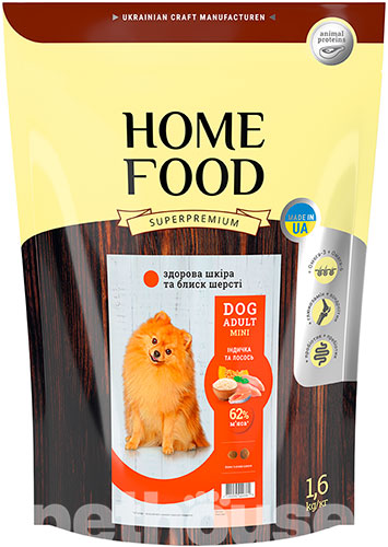 Home Food с лососем и индейкой для взрослых собак малых пород, фото 2