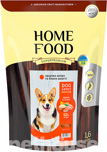 Home Food с лососем и индейкой для взрослых собак средних пород, фото 3