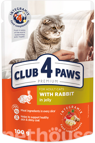 Клуб 4 лапы Premium с кроликом в желе для кошек
