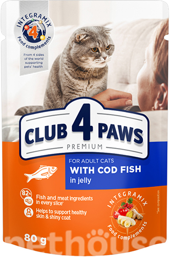 Клуб 4 лапы Premium с треской в желе для кошек