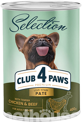 Клуб 4 лапы Premium Selection Паштет с курицей и говядиной для взрослых собак
