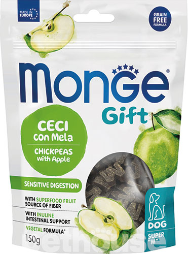Monge Gift Dog Sensitive Digestion Веганское лакомство с нутом и яблоком для собак
