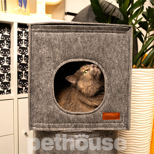 Pethouse Будиночок Cube для котів та собак, сірий, фото 8