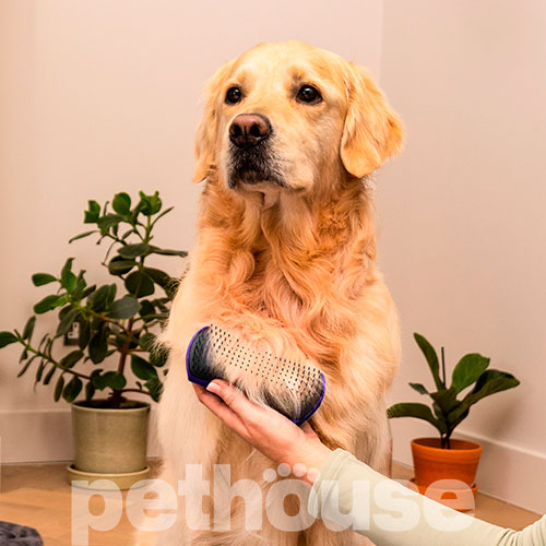 Pet Teezer De-shedding & Grooming Purple Grey Щетка для вычесывания собак, фото 6