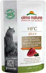 Almo Nature HFC Cat Jelly з філе тунця та водоростями для котів, пауч
