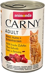 Animonda Carny для котів, з яловичиною, куркою та качиними сердечками