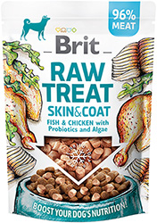 Brit Dog Raw Treat freeze-dried Skin and Coat Ласощі для здоров’я шкіри та шерсті у собак