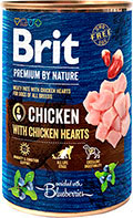 Brit Premium by Nature з куркою та курячими сердечками для собак