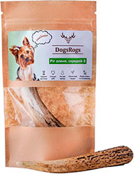 DogsRogs Оленьи рога S для собак миниатюрных пород, средне-твердые