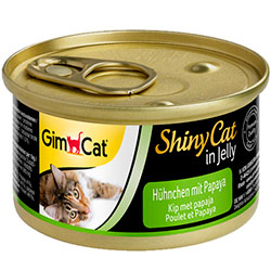 GimCat Shiny Cat консервы для кошек, с курицей и папайей