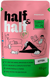 Half&Half Kitten Шматочки з індичкою у желе для кошенят, пауч