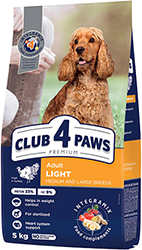 Клуб 4 лапи Premium Light для дорослих собак середніх і великих порід