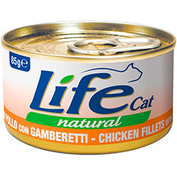 LifeCat Куриное филе с креветками для кошек