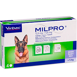 Milpro Таблетки від глистів для собак вагою від 5 до 25 кг