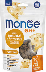 Monge Gift Fussy Cat Лакомство со свининой и сыром для кошек 