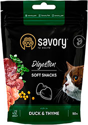 Savory Cat Digestion Soft Snack с уткой и тимьяном для кошек