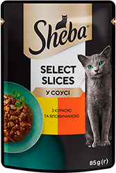 Sheba Select Slices с курицей и говядиной в соусе