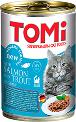 Tomi Лосось і форель в соусі для котів