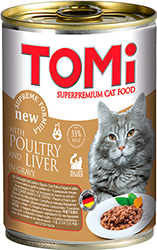 Tomi Птиця та печінка в соусі для котів