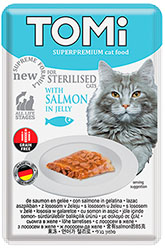 Tomi Шматочки з лососем в желе для кастрованих котів