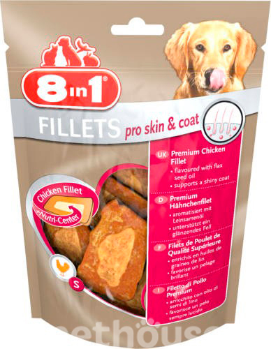 8in1 Fillets Pro Skin & Coat — лакомство для красоты кожи и шерсти собак