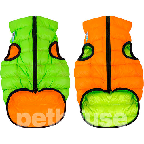 AiryVest Двусторонняя курточка для собак, оранжево-салатовая