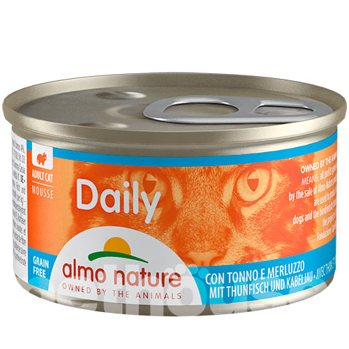 Almo Nature Daily Cat Мусс с тунцом и треской для кошек