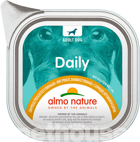 Almo Nature Daily Dog с курицей, ветчиной и сыром для собак