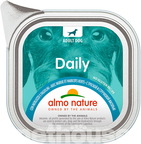 Almo Nature Daily Dog с треской и зеленой фасолью для собак