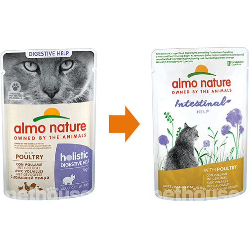 Almo Nature Holistic Functional Cat Digestive Help з птицею для котів, пауч, фото 2