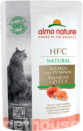 Almo Nature HFC Cat Natural с лососем и тыквой для кошек, пауч