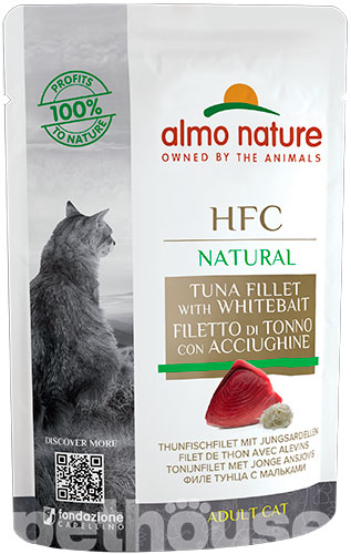 Almo Nature HFC Cat Natural с тунцом и мальками для кошек, пауч