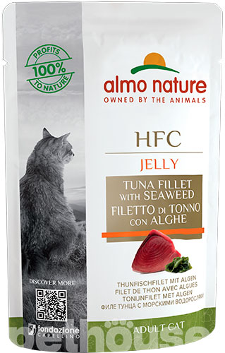 Almo Nature HFC Cat Jelly з філе тунця та водоростями для котів, пауч