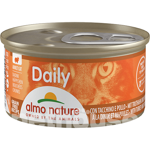 Almo Nature Daily Cat Ніжні шматочки з індичкою та куркою для котів