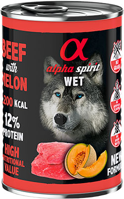 Alpha Spirit Dog Adult Beef with Melon Cans