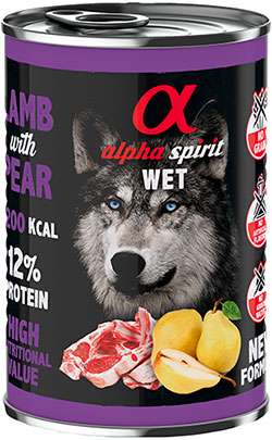 Alpha Spirit Dog Adult Lamb with Pear Cans