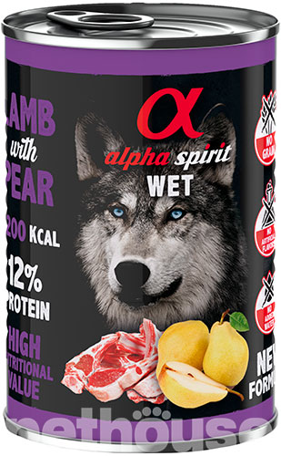 Alpha Spirit Dog Adult Lamb with Pear Cans
