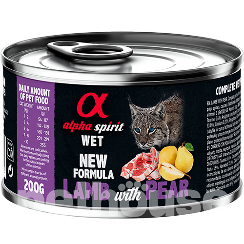 Alpha Spirit Cat Adult Lamb with Pear Cans