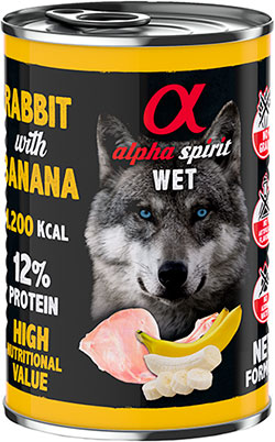 Alpha Spirit Dog Adult Rabbit with Banana Cans