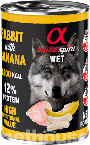 Alpha Spirit Dog Adult Rabbit with Banana Cans