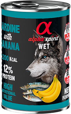 Alpha Spirit Dog Adult Sardine with Banana Cans