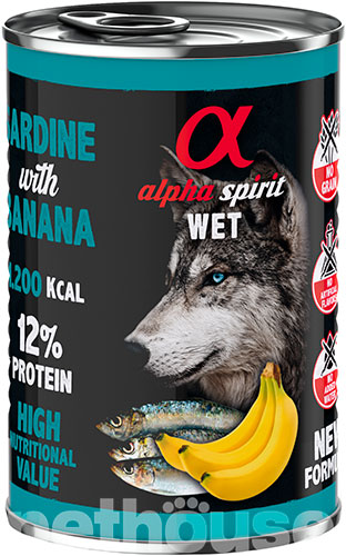 Alpha Spirit Dog Adult Sardine with Banana Cans