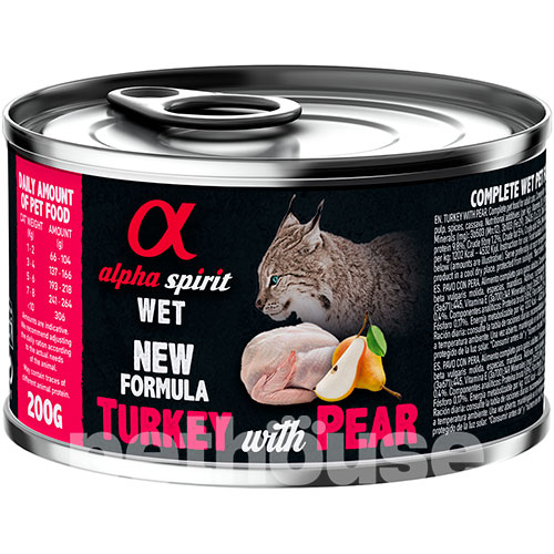 Alpha Spirit Cat Adult Turkey with Pear Cans