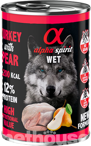 Alpha Spirit Dog Adult Turkey with Pear Cans